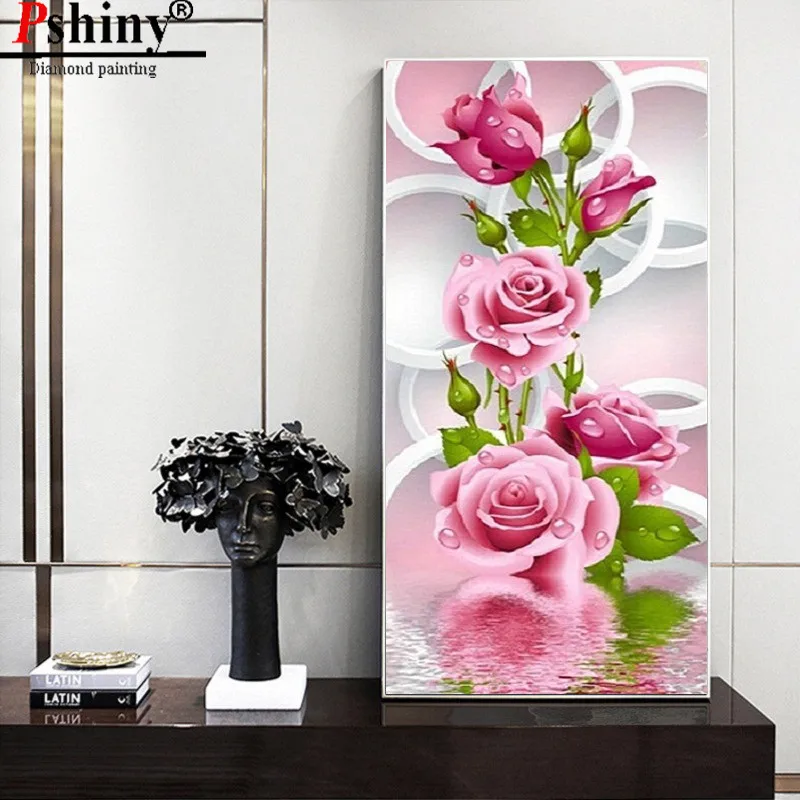 PSHINY DIY 5D diamond painting full drill square mosaic pink rose flower pictures of rhinestones diamond embroidery sale
PSHINY DIY 5D diamond painting full drill square mosaic pink rose flower pictures of rhinestones diamond embroidery sale