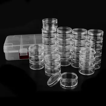 Nail Tools Clear Plastic Jewelry Beads Storage Box 30 Nail Art Powder Small Round Container Jars Nails Accessoires
Nail Tools Clear Plastic Jewelry Beads Storage Box 30 Nail Art Powder Small Round Container Jars Nails Accessoires