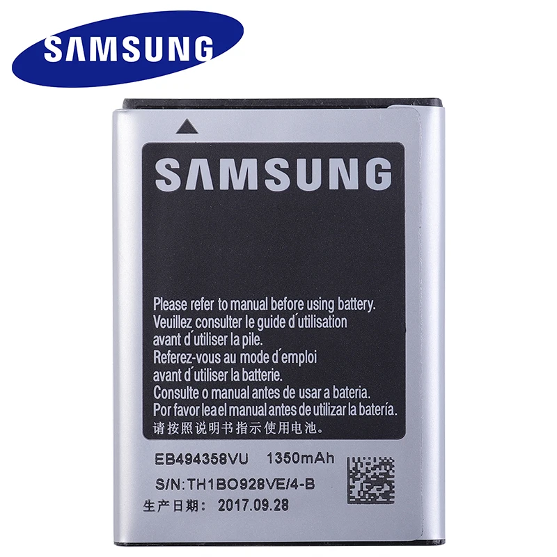 SAMSUNG Phone Battery EB494358VU For Samsung Galaxy Ace S5830 S5660 S7250D S5670 i569 I579 GT-S6102 S6818 GT-S5839i 1350mAh
SAMSUNG Phone Battery EB494358VU For Samsung Galaxy Ace S5830 S5660 S7250D S5670 i569 I579 GT-S6102 S6818 GT-S5839i 1350mAh