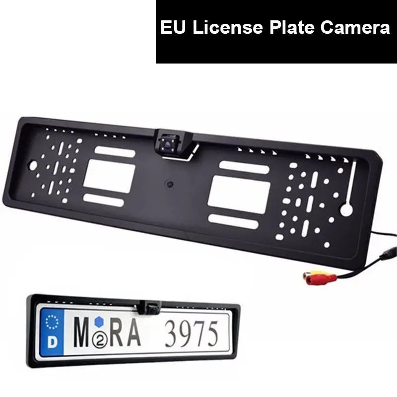 EU Car Auto License Plate Mount Universal HD Rear View Backup Camera w LED Light 
EU Car Auto License Plate Mount Universal HD Rear View Backup Camera w LED Light