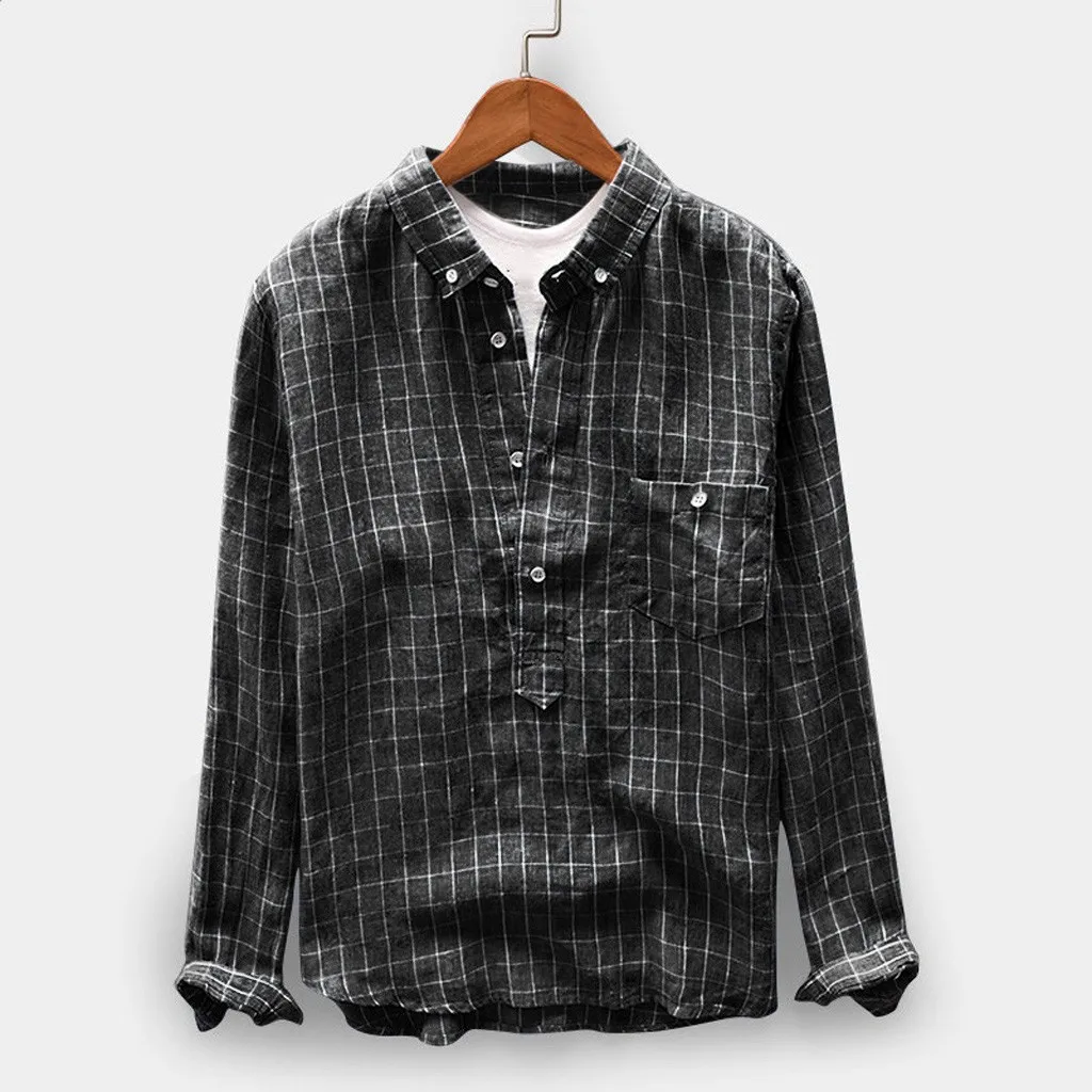 feitong ropa Men's Shirts Casual Retro Plaid Long Sleeve Button Pocket Plus Size Turn-down Collar Shirts Tops chemise homme 2019
feitong ropa Men's Shirts Casual Retro Plaid Long Sleeve Button Pocket Plus Size Turn-down Collar Shirts Tops chemise homme 2019