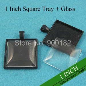 1 inch Black Square Pendant Tray, 25mm Square Pendant Setting + Clear Glass Cabochon (200 Trays + 200 Glass)
1 inch Black Square Pendant Tray, 25mm Square Pendant Setting + Clear Glass Cabochon (200 Trays + 200 Glass)