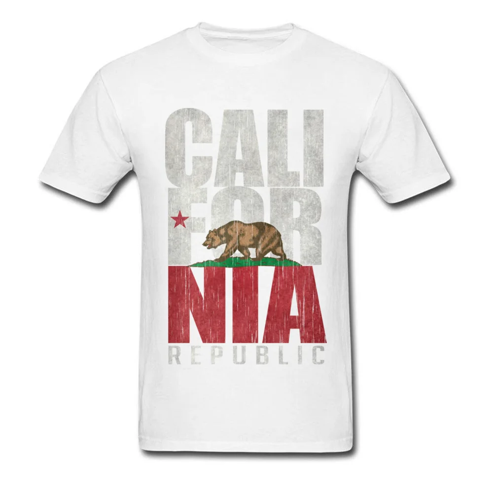 Design Father Day Cotton Round Collar Tops Shirts Short Sleeve Summer Sweatshirts Funky Print T Shirt Drop Shipping California Republic Bear Flag - Vintage Distressed white