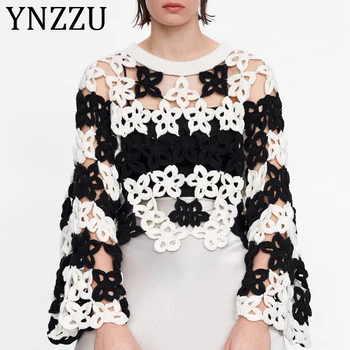 YNZZU High Quality 2019 Autumn Hollow Floral Crocheted Sweater Women Tops Pullover Long Sleeve Loose Chic Ladies Knitwear AT226
YNZZU High Quality 2019 Autumn Hollow Floral Crocheted Sweater Women Tops Pullover Long Sleeve Loose Chic Ladies Knitwear AT226