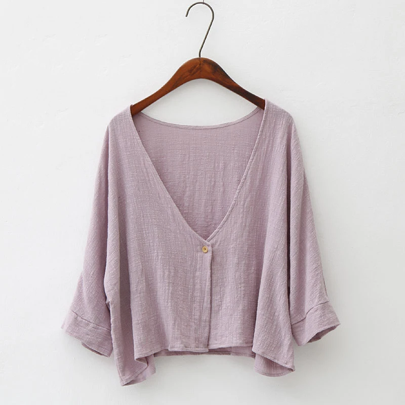Johnature 2019 New Autumn Womens One Button Jacket Cotton Linen Soft Bat Sleeve Cardigan Simple Short Style Loose Cloak Jacket
Johnature 2019 New Autumn Womens One Button Jacket Cotton Linen Soft Bat Sleeve Cardigan Simple Short Style Loose Cloak Jacket