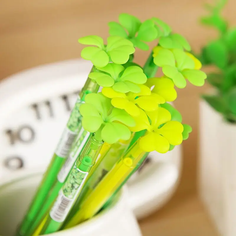 Novelty Cute Green Clover Gel Ink Pen Kawaii Writing Plant Signature Pen Escolar Papelaria School Office Supply Promotional Gift
Novelty Cute Green Clover Gel Ink Pen Kawaii Writing Plant Signature Pen Escolar Papelaria School Office Supply Promotional Gift