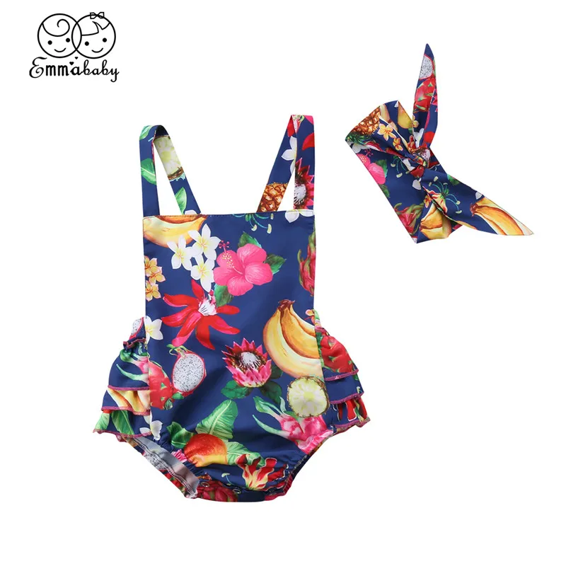 Baby Tropical Fruit Printed Romper+Headband 2Pcs 2018 Summer Newborn Baby Girl Clothes Flower Sleeveless Jumpsuit Romper Outfits
Baby Tropical Fruit Printed Romper+Headband 2Pcs 2018 Summer Newborn Baby Girl Clothes Flower Sleeveless Jumpsuit Romper Outfits