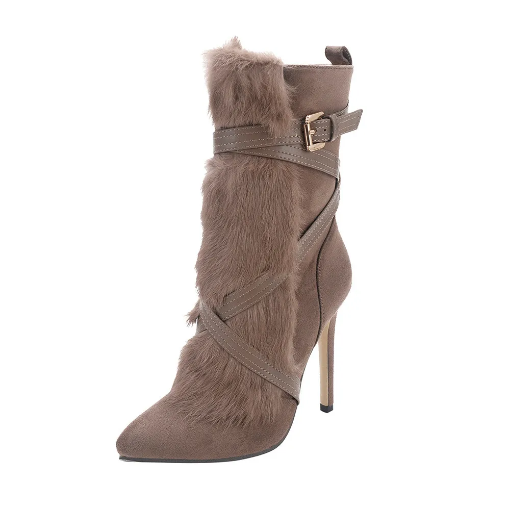 MUQGEW Winter Women Plush Keep Warm Shoe Cross Strap Buckle Fine High Heel Martin Boots Winter Boot
MUQGEW Winter Women Plush Keep Warm Shoe Cross Strap Buckle Fine High Heel Martin Boots Winter Boot