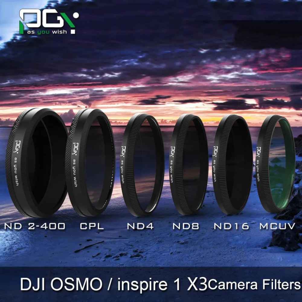 PGY Lens Filter for DJI OSMO X3 Inspire1 Drone Parts Accessories Gimbal Camera Lens Filter ND2-400 ND4 ND8 ND16 CPL
PGY Lens Filter for DJI OSMO X3 Inspire1 Drone Parts Accessories Gimbal Camera Lens Filter ND2-400 ND4 ND8 ND16 CPL