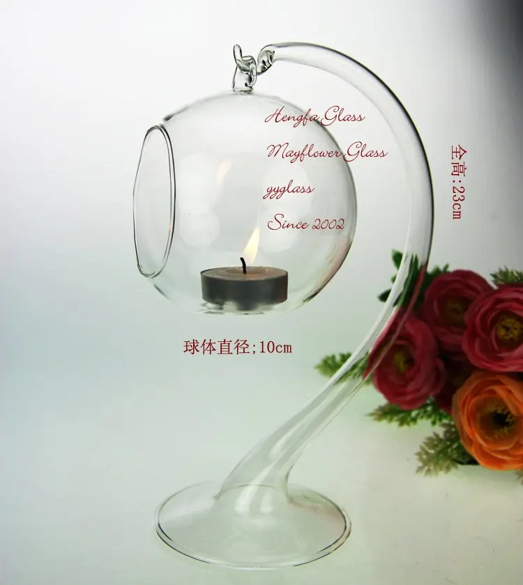 New Glass Flower Vase Hydroponic Terrarium Bottle Candlestick - Hanging Ball