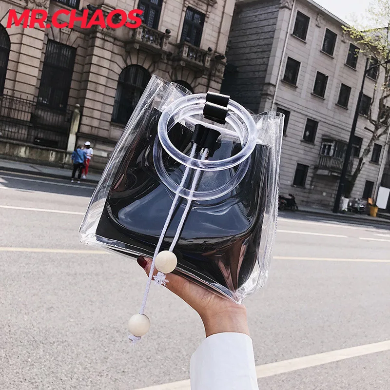 

2018 New Transparent Hologram Laser Messenger Bag Women Pink Jelly bags Female Harajuku Big Tote Girl Handbags Bolsas