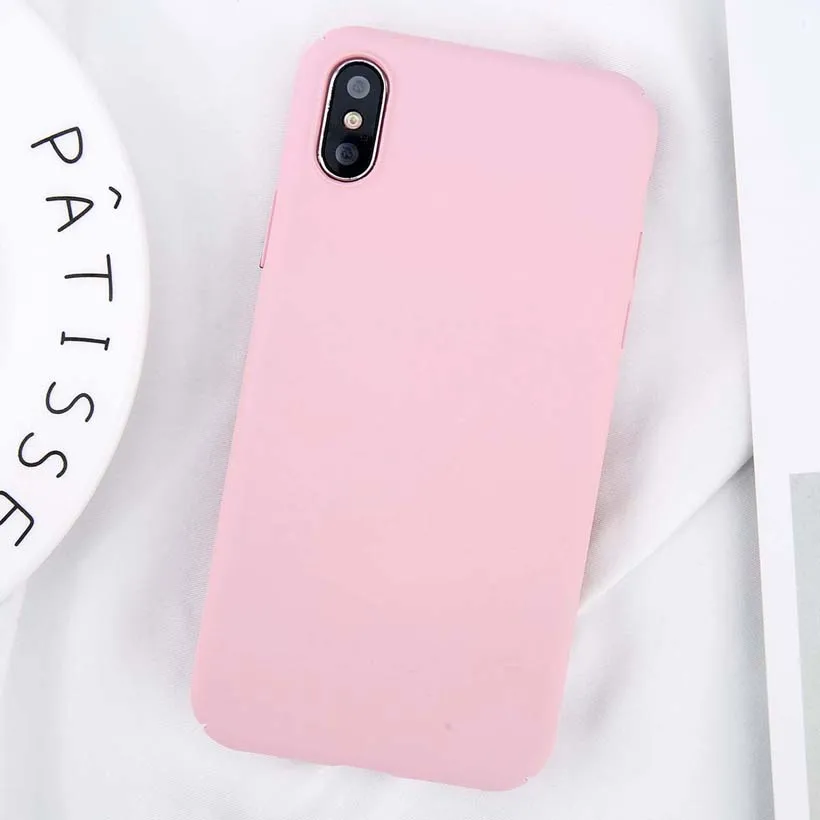 Простой чехол для iPhone X XR XS Max тонкий матовый жесткий из поликарбоната MAX 8 7 6 6S Plus