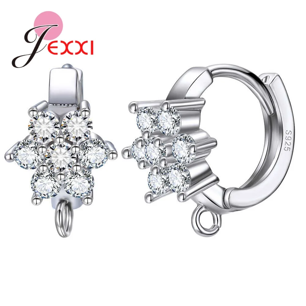 New Arrivals Elegance Women 925 Sterling Silver Flowers Crystals Filled Hoop Earrings DIY Handmade Girls Fine Accessories
New Arrivals Elegance Women 925 Sterling Silver Flowers Crystals Filled Hoop Earrings DIY Handmade Girls Fine Accessories