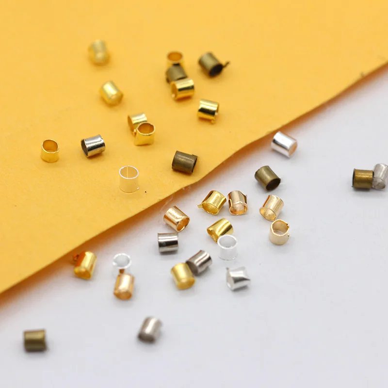 100/1000 2x2mm gold/silver/bnz brass beaded crimps stopper tube beads end Positioning cap bead jewelry findings For Memory Wire
100/1000 2x2mm gold/silver/bnz brass beaded crimps stopper tube beads end Positioning cap bead jewelry findings For Memory Wire