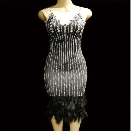 Black Feather Glisten Rhinestones Female Sexy One-piece Dress Show Singer Dance Costume Nightclub Modern Performance Outfit DJ
Black Feather Glisten Rhinestones Female Sexy One-piece Dress Show Singer Dance Costume Nightclub Modern Performance Outfit DJ