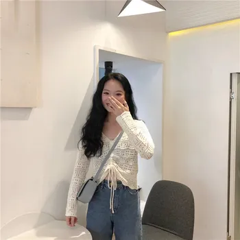 Hollow Out Casual Tops For Women Sexy V-Neck Pullover Long Sleeve Thin Knitted Tops
Hollow Out Casual Tops For Women Sexy V-Neck Pullover Long Sleeve Thin Knitted Tops