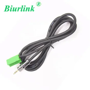 Biurlink Car 6Pin Mini ISO CD Changer Socket to Golden 3.5MM Audio Plug Jack Aux Cable Adapter for Renault Update List Models