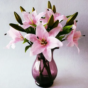 5 pcs High Quality PVC Artificial Flowers Lifelike Lily Branch for Wedding Party Decor Flowers Bouquets New House Decor Flowers
5 pcs High Quality PVC Artificial Flowers Lifelike Lily Branch for Wedding Party Decor Flowers Bouquets New House Decor Flowers