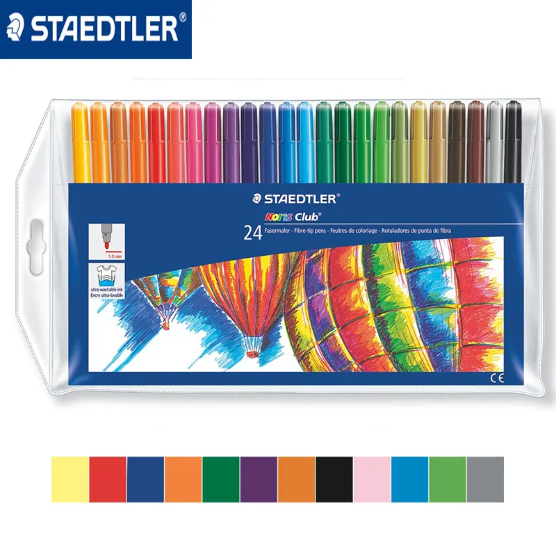 Фото Набор акварельных ручек STAEDTLER 325 WP 24 цвета Смываемые маркеры для рисования детей и