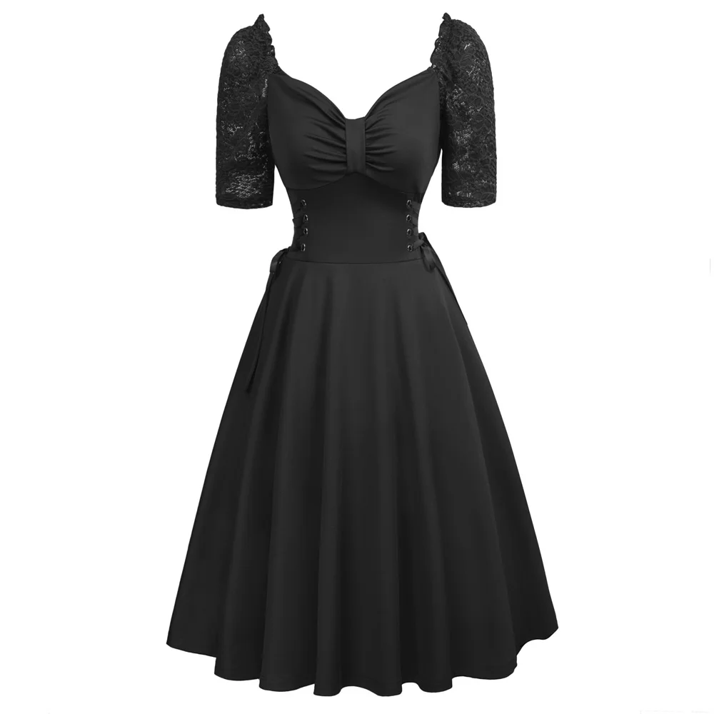 Belle Poque Dresses Summer 2018 Black Party Dress Vintage Casual Punk Gothic Swing Pin up Robe Femme Midi Lace Sexy Dress Women
Belle Poque Dresses Summer 2018 Black Party Dress Vintage Casual Punk Gothic Swing Pin up Robe Femme Midi Lace Sexy Dress Women