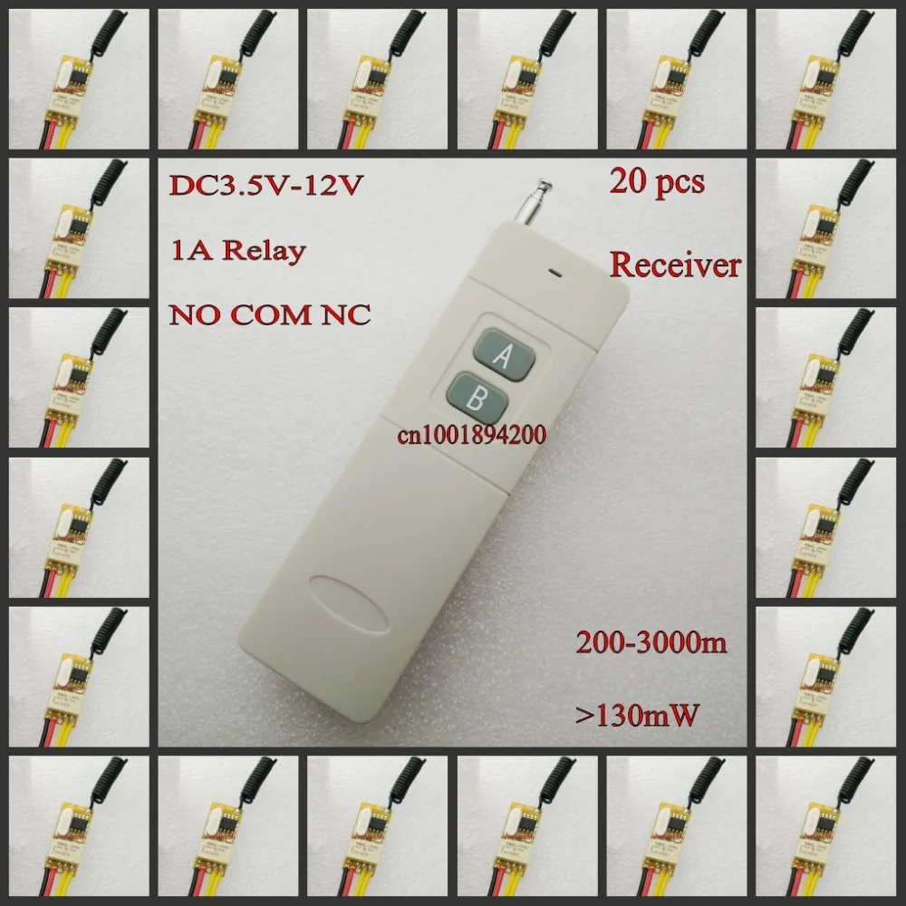 Micro Relay Remote Switch 3.7V 4.2V 4.5V 5V 6V 7.4V 9V 12V Small Wireless Switch 1A Relay NO COM NC Mini RF Relay Switching MTL
Micro Relay Remote Switch 3.7V 4.2V 4.5V 5V 6V 7.4V 9V 12V Small Wireless Switch 1A Relay NO COM NC Mini RF Relay Switching MTL