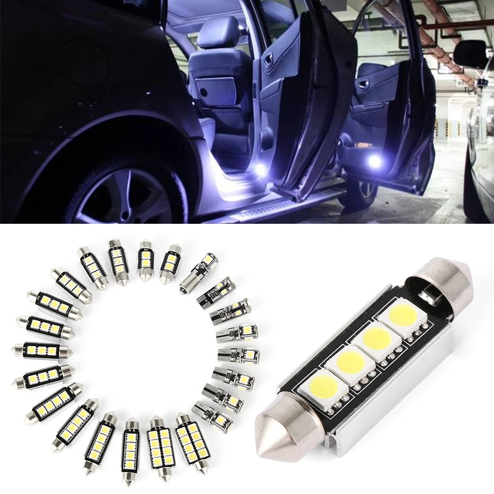 23pcs LED White Canbus Car Inside Light Kit Dome Trunk Mirror License Plate Lamp interior Bulbs For 2002-2010 Audi A8 D3
23pcs LED White Canbus Car Inside Light Kit Dome Trunk Mirror License Plate Lamp interior Bulbs For 2002-2010 Audi A8 D3