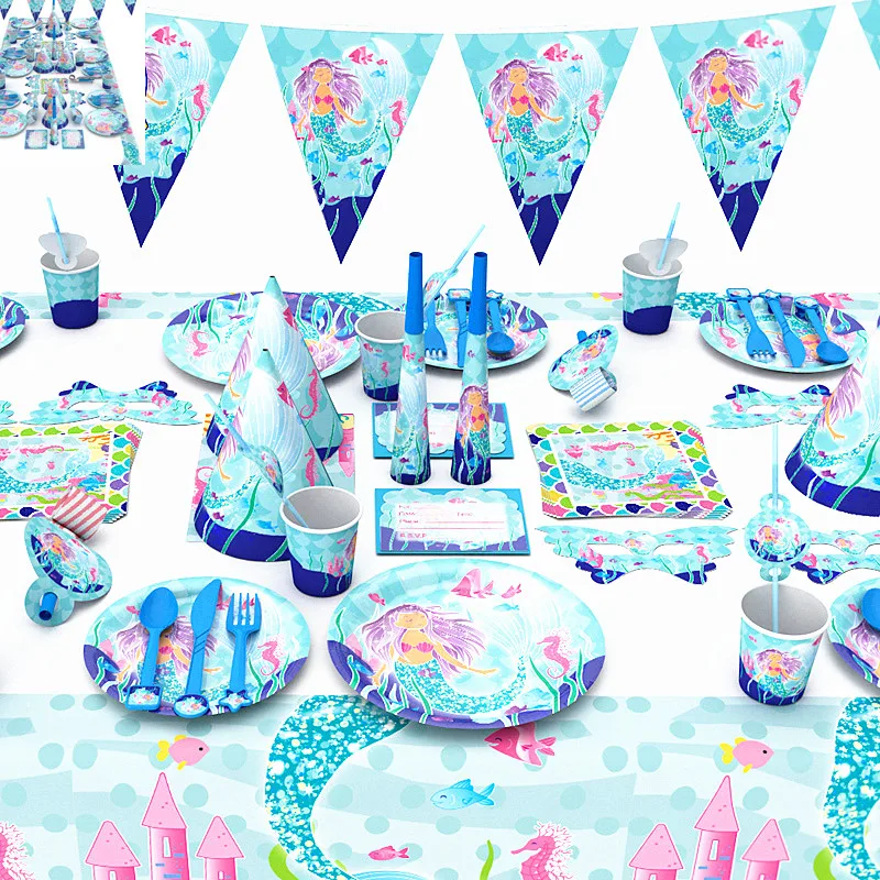 The new arrival mermaid happy birthday kids party baby girl wedding party shower banner disposable tableware decoration
The new arrival mermaid happy birthday kids party baby girl wedding party shower banner disposable tableware decoration