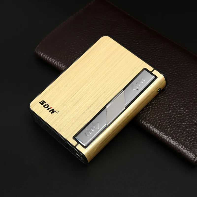 Automatic Cigarette Case Box With Lighter New Electronic USB Lighter with Cigarette Box Holder Windproof Metal Packet for 10pcs
Automatic Cigarette Case Box With Lighter New Electronic USB Lighter with Cigarette Box Holder Windproof Metal Packet for 10pcs