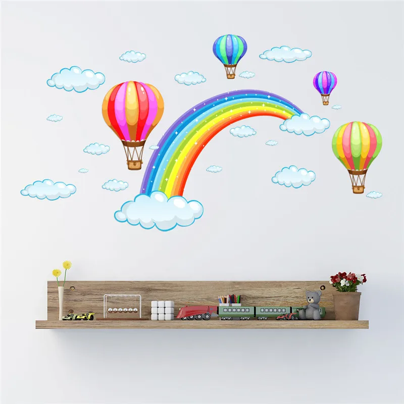 1PCS Colorful Rainbow Cloud Hot Air Balloon Wall Sticker FOR Kids Living Room Bedroom Decorative Home Decor 45*30CM Wall Decals
1PCS Colorful Rainbow Cloud Hot Air Balloon Wall Sticker FOR Kids Living Room Bedroom Decorative Home Decor 45*30CM Wall Decals