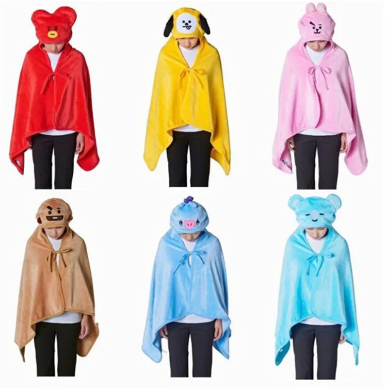 Kpop Bangtan Boys Cartoon Plush Hooded Blanket COOKY CHIMMY TATA KOYA RJ Soft Warm Shawl Air Conditioner Blanket Outdoor Hoody
Kpop Bangtan Boys Cartoon Plush Hooded Blanket COOKY CHIMMY TATA KOYA RJ Soft Warm Shawl Air Conditioner Blanket Outdoor Hoody