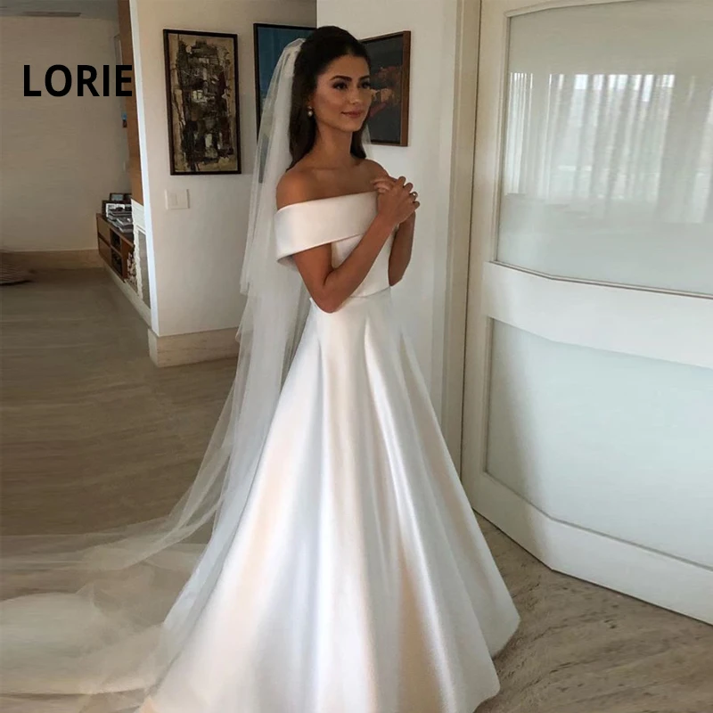 LORIE Simple Cheap Stain Bridal Dress Off The Shoulder Wedding Bridal A-line Wedding Dresses Back Zipper With Button Custom size
LORIE Simple Cheap Stain Bridal Dress Off The Shoulder Wedding Bridal A-line Wedding Dresses Back Zipper With Button Custom size