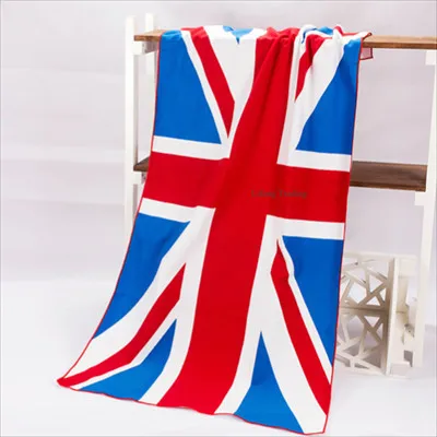 Beach Towel USA flag UK FLAG Microfiber Bath Towel For Adult reactived Printed Beach Towel Drying Toalla Bathroom 70*140cm body 25