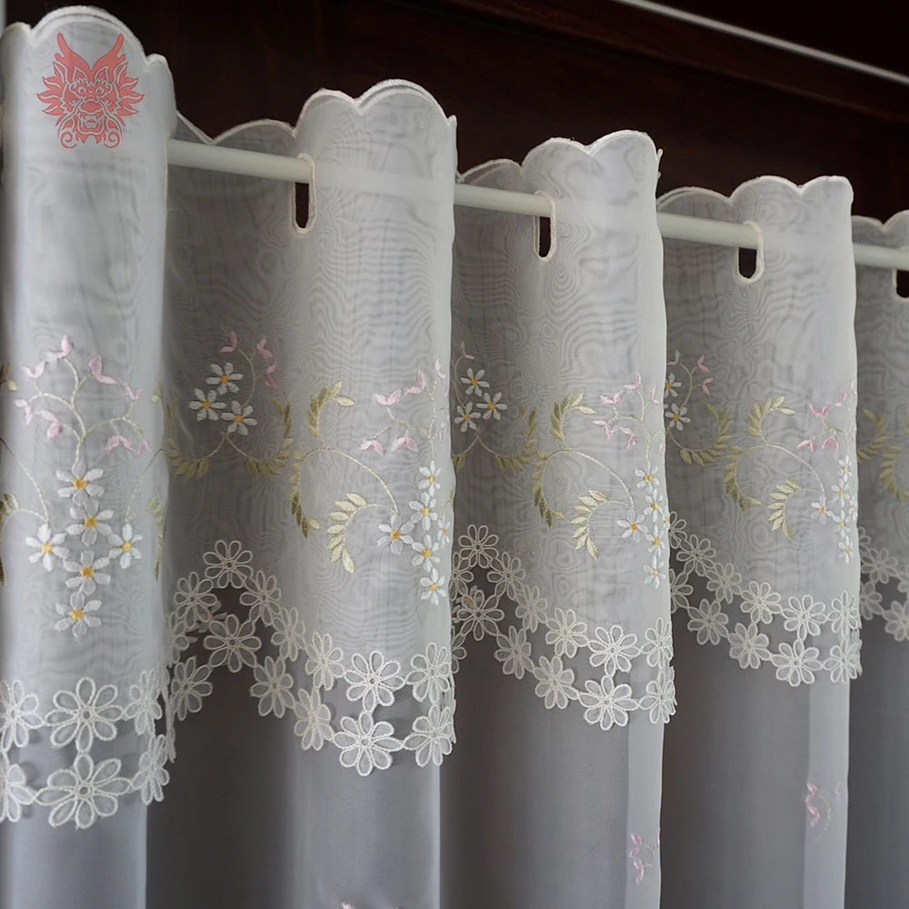 Pastoral elegant floral embroidery tulle half-curtain bay window curtain cortina para sala rideaux tende SP4269 Free shipping
Pastoral elegant floral embroidery tulle half-curtain bay window curtain cortina para sala rideaux tende SP4269 Free shipping