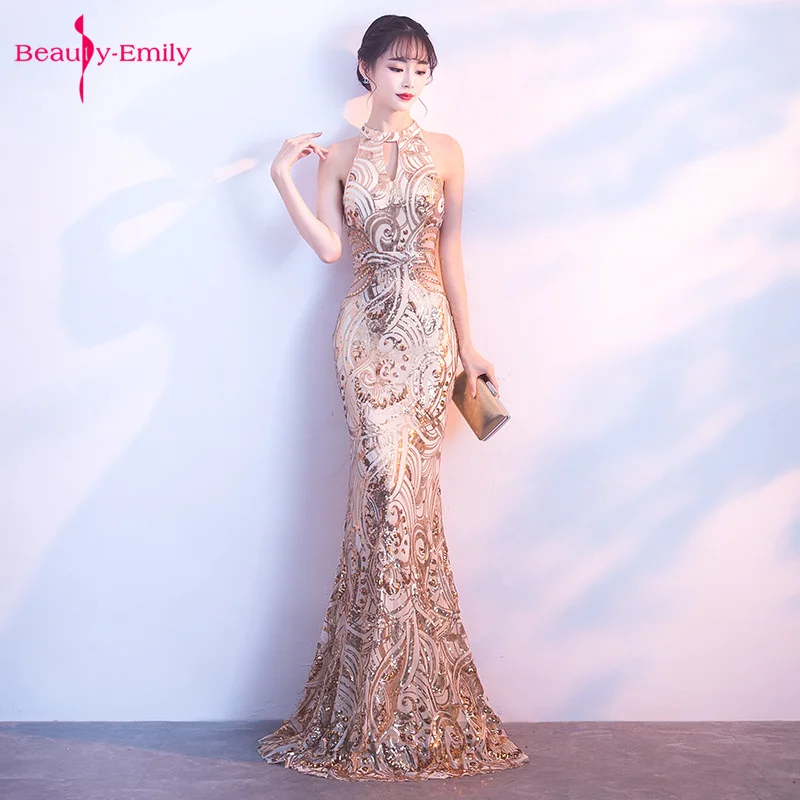 Hanging Neck Gold Long Sexy Mermaid Evening Dresses Sequins Applique Sleeveless 2019 Formal Party Gowns Zipper Strapless Dresses
Hanging Neck Gold Long Sexy Mermaid Evening Dresses Sequins Applique Sleeveless 2019 Formal Party Gowns Zipper Strapless Dresses