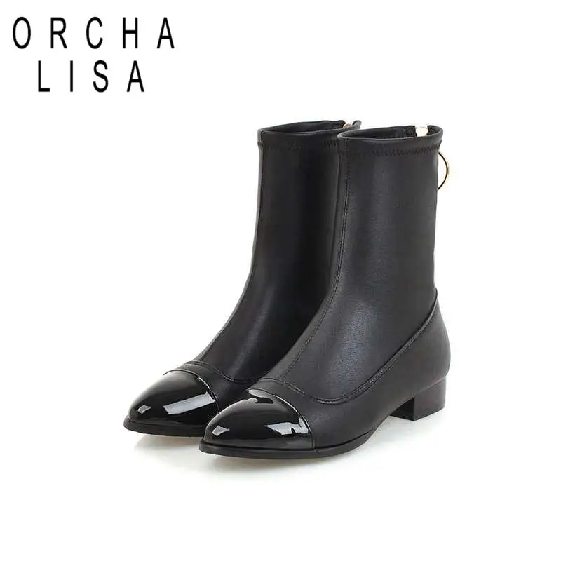 ORCHA LISA big size 45 Stretched ankle boots pointed toe zipper low heel shoes woman winter sock boots back zipper booties
ORCHA LISA big size 45 Stretched ankle boots pointed toe zipper low heel shoes woman winter sock boots back zipper booties