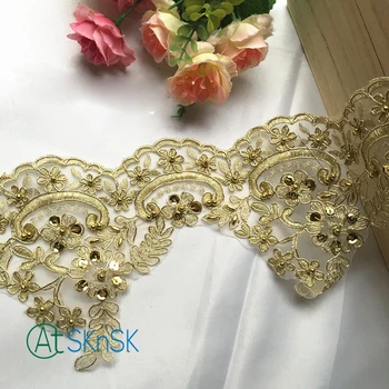 5yard/lot high quality gold car bone lace headdress wedding accessories handmade DIY fabric applique african sequin lace ribbons 
5yard/lot high quality gold car bone lace headdress wedding accessories handmade DIY fabric applique african sequin lace ribbons