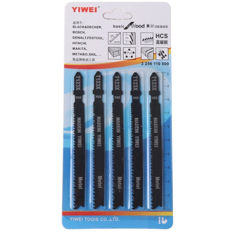 Jigsaw Blades T123X Pack of 10 Thin Metal Cutting for Bosch Dewalt Makita