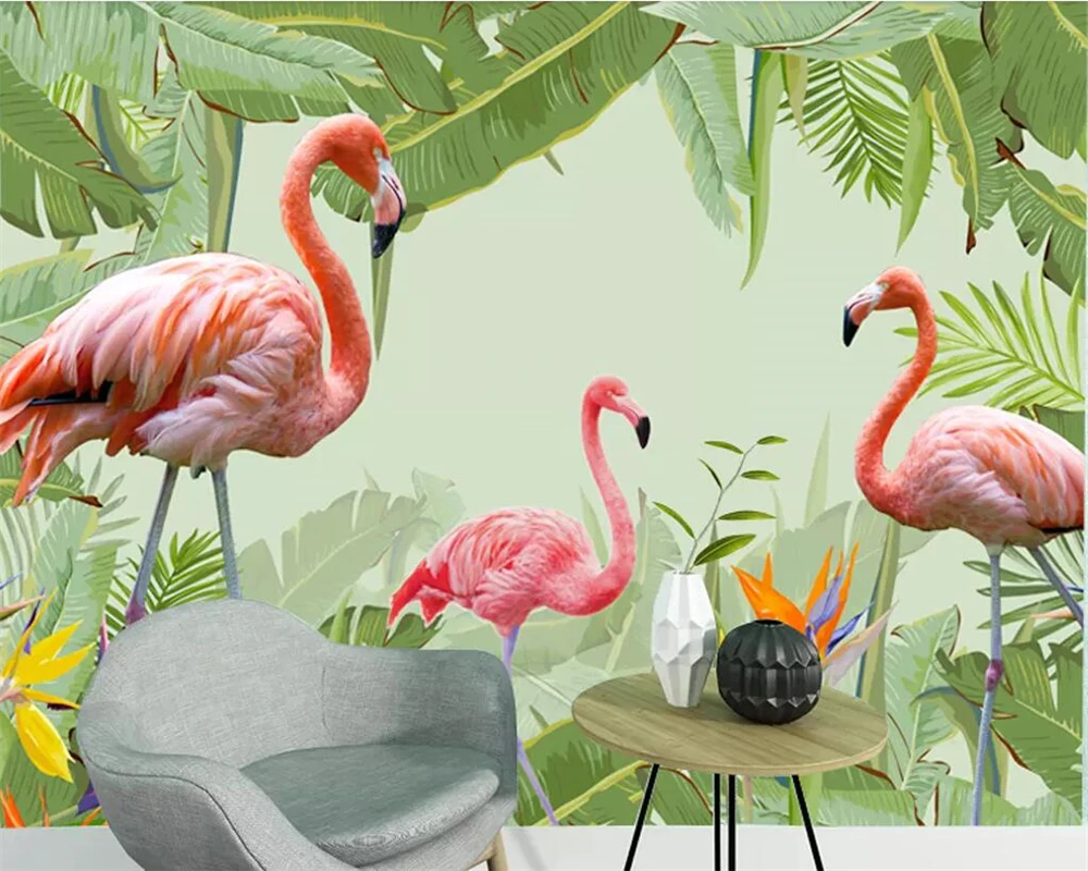 beibehang Custom wallpaper flamingo banana leaf TV background wall paper home decoration living room bedroom murals 3d wallpaper
beibehang Custom wallpaper flamingo banana leaf TV background wall paper home decoration living room bedroom murals 3d wallpaper