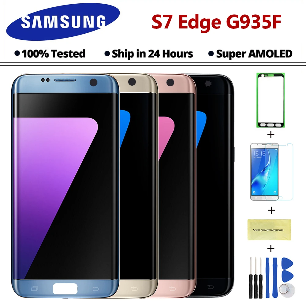 ORIGINAL 5.5'' Super AMOLED LCD with frame for SAMSUNG Galaxy s7 edge G935 G935F Touch Screen Digitizer Display Replacement
ORIGINAL 5.5'' Super AMOLED LCD with frame for SAMSUNG Galaxy s7 edge G935 G935F Touch Screen Digitizer Display Replacement