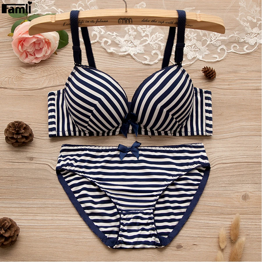 Famli Teenager Girls Training Bra+Panty Suit 12Y-18Y Youth Girl Comfortable Soft Wireless Women Small Breast Striped Bra Set
Famli Teenager Girls Training Bra+Panty Suit 12Y-18Y Youth Girl Comfortable Soft Wireless Women Small Breast Striped Bra Set