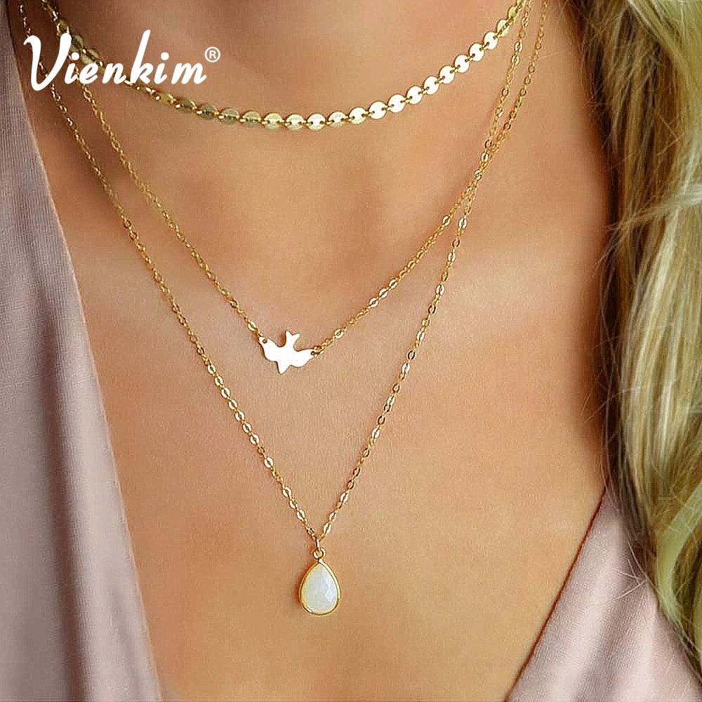 Vienkim 2017 New Peace Dove Soar Flying 3 Layers Crystal Sequins Chain pigeon bird Water Drop Pendant Multilayer Necklace Female
Vienkim 2017 New Peace Dove Soar Flying 3 Layers Crystal Sequins Chain pigeon bird Water Drop Pendant Multilayer Necklace Female