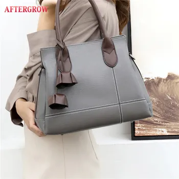 

2019 Women Leather Handbag Quality Vintage Shoulder Bag Female Casual Tote Bag Sac A Main Lady Hand Bag borsa donna grande pelle