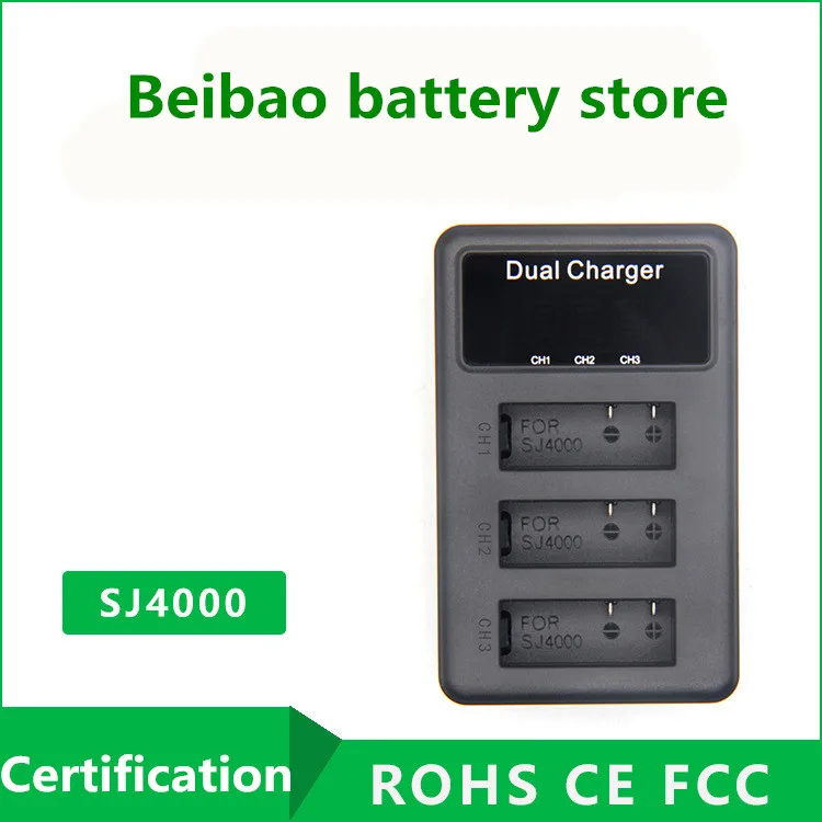LCD 3 Port USB Charger for SJCAM SJ4000 Battery and SJ5000 SJ6000 SJ7000 SJ8000 SJ9000 SJ M10 Action Cameras | Электроника