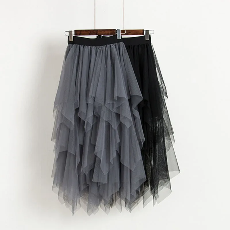 ETOSELL Elegant Women Irregular High Waist Mesh Skirts Summer Mid-Calf Solid Color Skirt Multi-Layers Female Skirt Clothes
ETOSELL Elegant Women Irregular High Waist Mesh Skirts Summer Mid-Calf Solid Color Skirt Multi-Layers Female Skirt Clothes