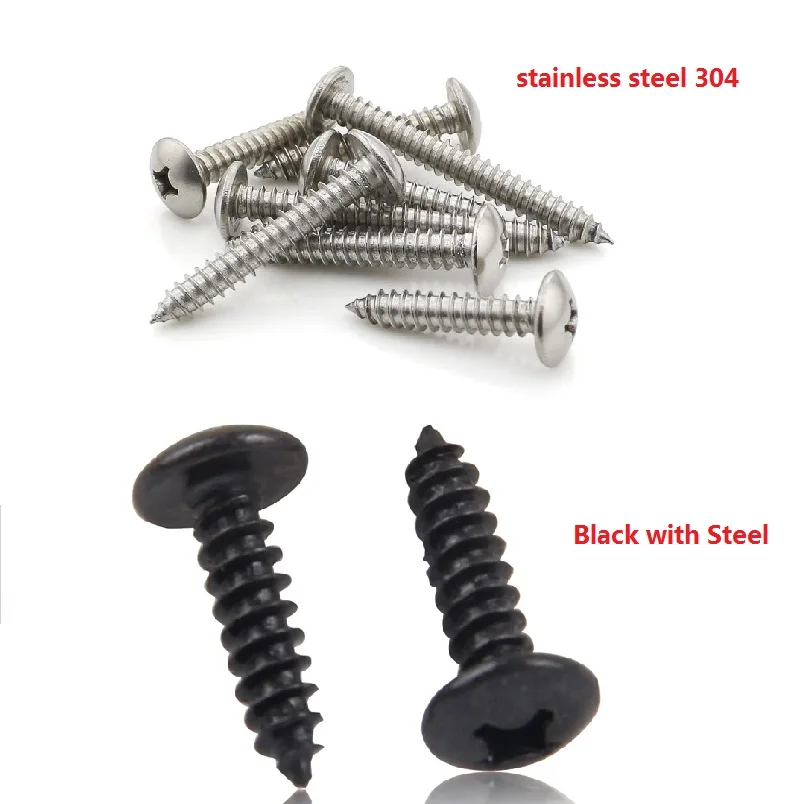 50pcs/lot M3 M4 M5 TA Black or stainless steel 304 large flat head self tapping screw round head phillips truss mushroom screws
50pcs/lot M3 M4 M5 TA Black or stainless steel 304 large flat head self tapping screw round head phillips truss mushroom screws