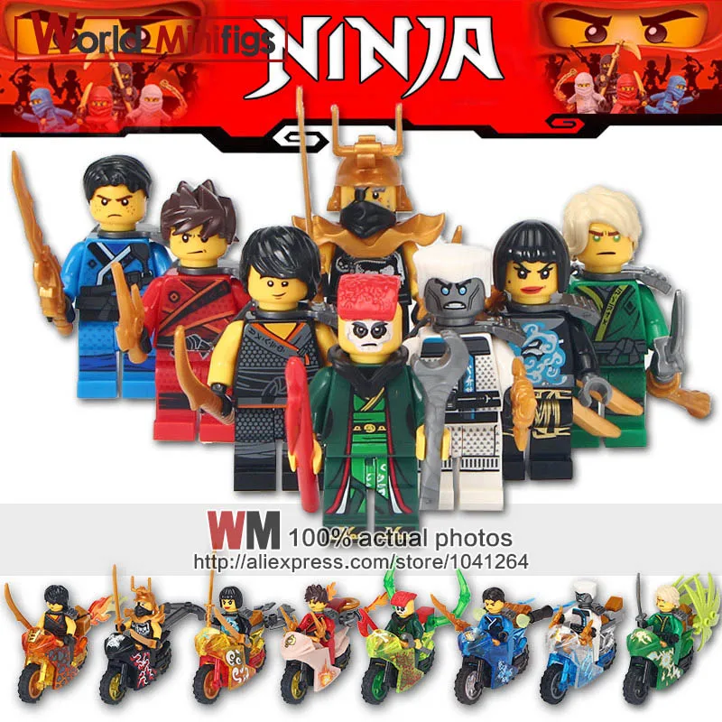 1Set of Ninja Kai Jay Zane Cole Lloyd Carmadon With Tornado Crystal Motorcycle Ninja Action Building Blocks Toys
1Set of Ninja Kai Jay Zane Cole Lloyd Carmadon With Tornado Crystal Motorcycle Ninja Action Building Blocks Toys