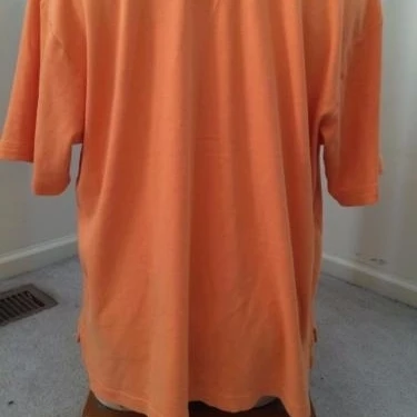 John Ashford polo golf shirt mens size XL orange stretch shirt 100% cotton top (3)