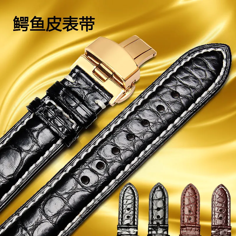 Genuine crocodile strap leather strap, men's or ladies' watch accessories 22mm 18mm 20mm Watch with black brown postage free
Genuine crocodile strap leather strap, men's or ladies' watch accessories 22mm 18mm 20mm Watch with black brown postage free