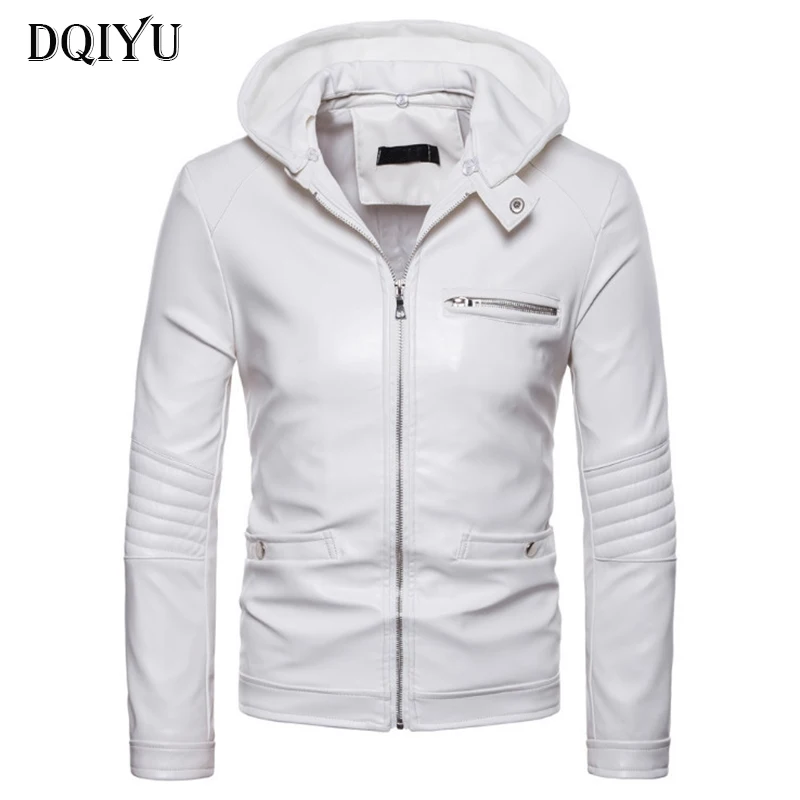 DQIYU Europe/US Size Casual Hooded Biker Jacket Men New Classic White Motorcycle Leather Jacket Hat Detachable PU Jacket Male
DQIYU Europe/US Size Casual Hooded Biker Jacket Men New Classic White Motorcycle Leather Jacket Hat Detachable PU Jacket Male