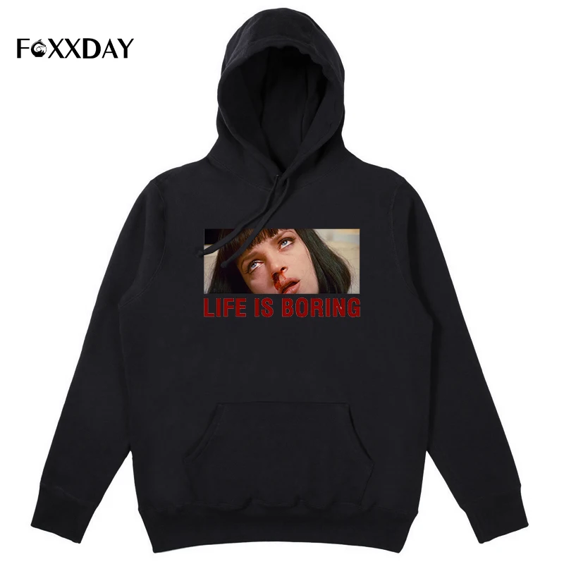 Hoodies Sweatshirts Life is Boring Pulp Fiction Hoodie long sleeve Hoody male female funny tops cotton Uma Thurman Hooded
Hoodies Sweatshirts Life is Boring Pulp Fiction Hoodie long sleeve Hoody male female funny tops cotton Uma Thurman Hooded